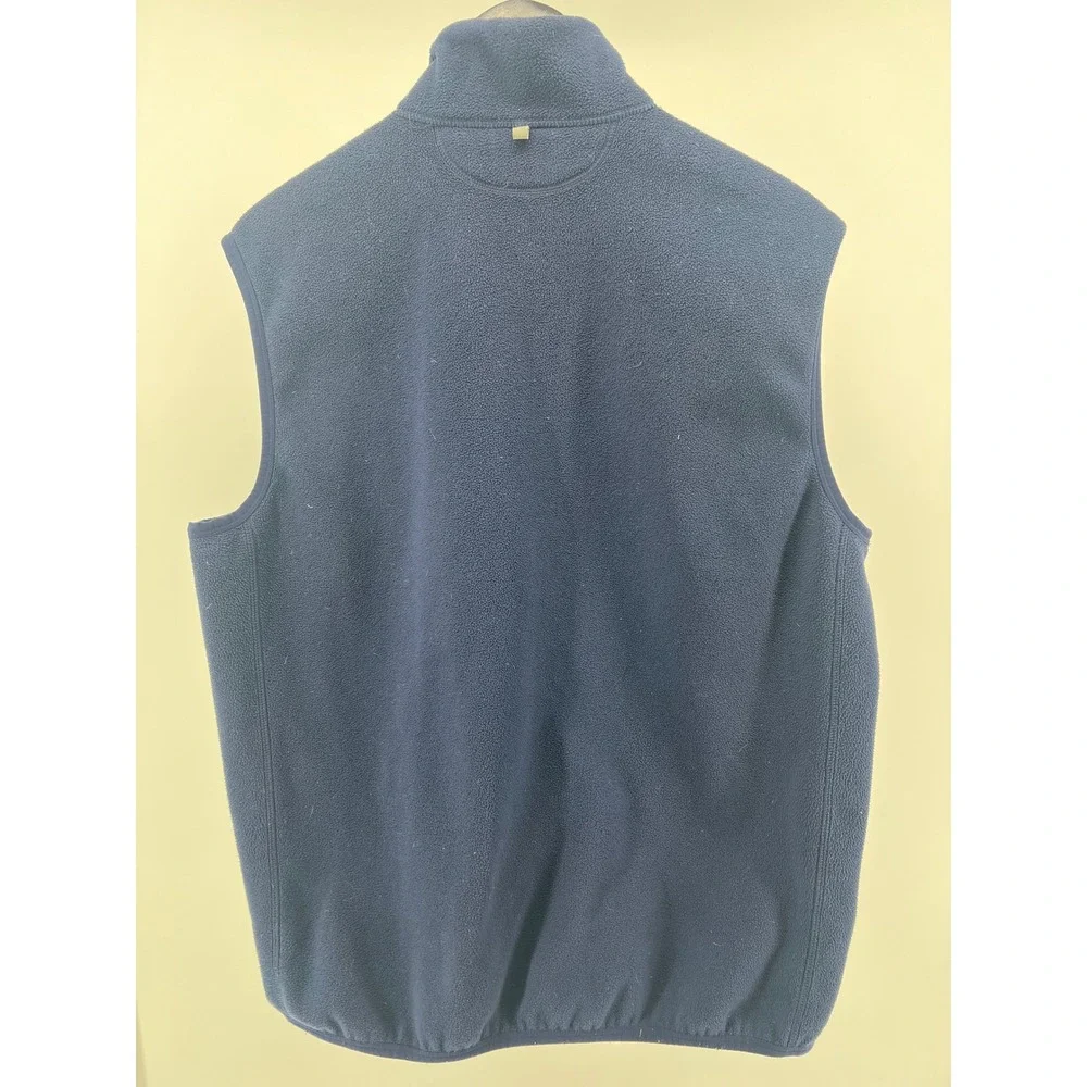 Polo Ralph Lauren‎ Navy Blue Fleece Vest Performance Orange Logo Size L